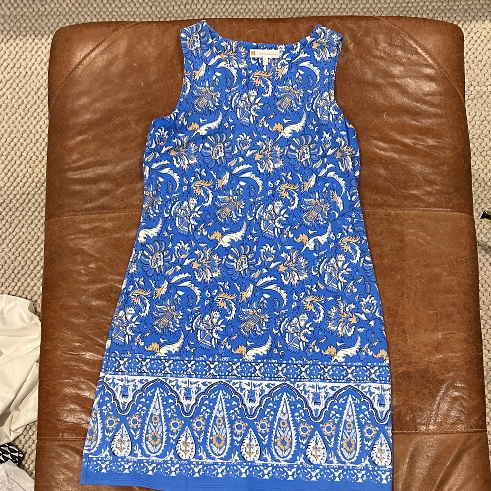 Jude Connally Blue Floral Paisley Sleeveless Shift Dress